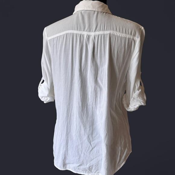 a.n.a White basic button down shirt petite large minimalist cottagecore casual - Picture 3 of 8